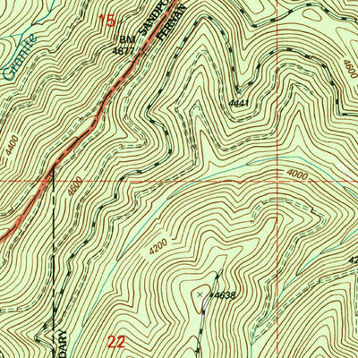 United States Geological Survey Packsaddle Mountain, ID (1996, 24000-Scale) digital map