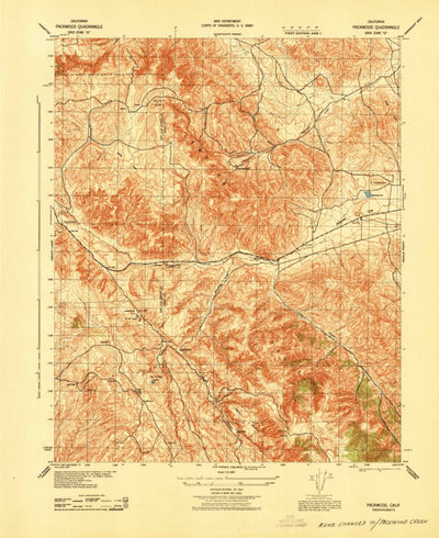United States Geological Survey Packwood Creek, CA (1943, 31680-Scale) digital map