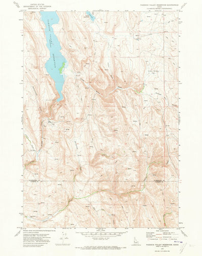 United States Geological Survey Paddock Valley Reservoir, ID (1970, 24000-Scale) digital map