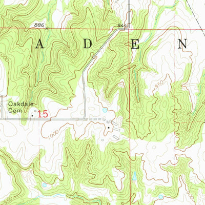 United States Geological Survey Paden, OK (1974, 24000-Scale) digital map