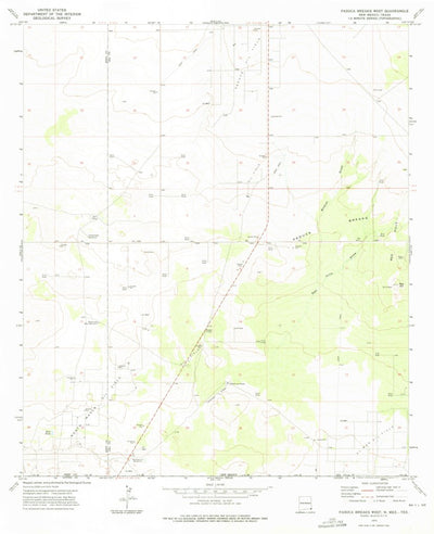 United States Geological Survey Paduca Breaks West, NM-TX (1973, 24000-Scale) digital map