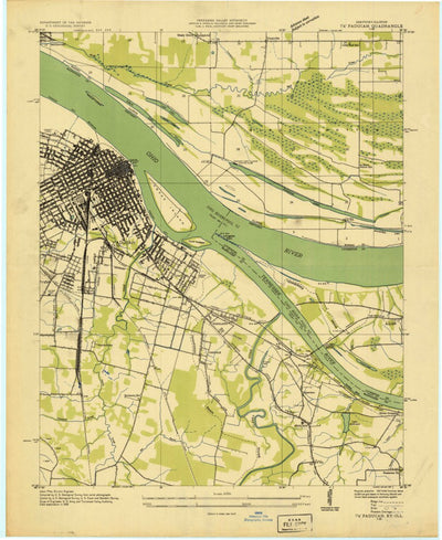 United States Geological Survey Paducah East, KY-IL (1936, 24000-Scale) digital map