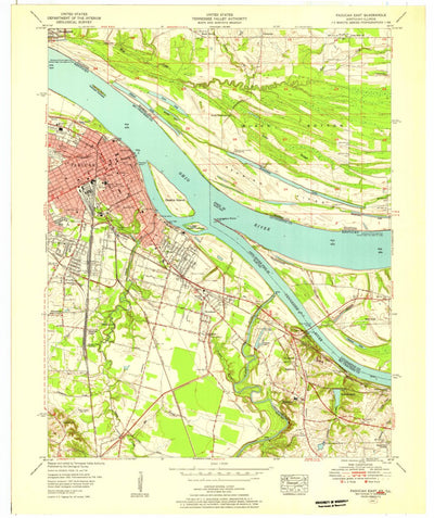 United States Geological Survey Paducah East, KY-IL (1953, 24000-Scale) digital map