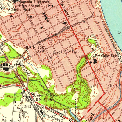 United States Geological Survey Paducah East, KY-IL (1953, 24000-Scale) digital map
