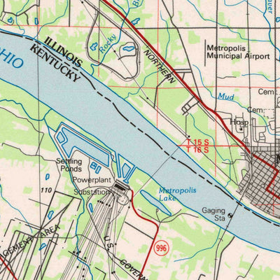 United States Geological Survey Paducah, KY-IL (1984, 100000-Scale) digital map