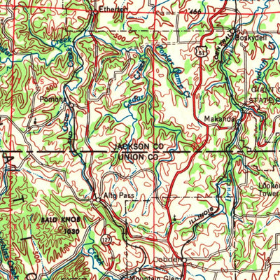 United States Geological Survey Paducah, KY-IL-MO-IN (1949, 250000-Scale) digital map