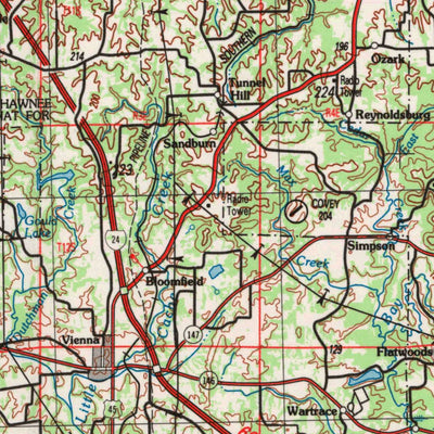United States Geological Survey Paducah, KY-IL-MO-IN (1987, 250000-Scale) digital map