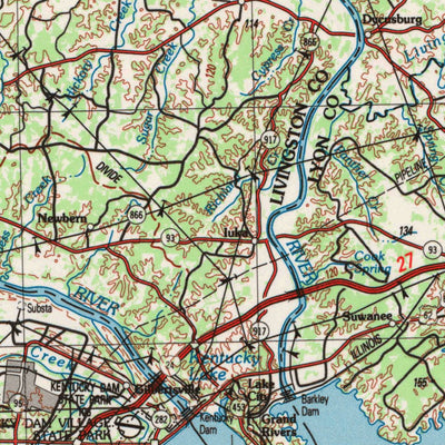 United States Geological Survey Paducah, KY-IL-MO-IN (1987, 250000-Scale) digital map