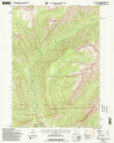 United States Geological Survey Pahaska Tepee, WY (1991, 24000-Scale) digital map