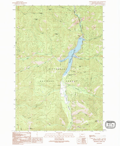 United States Geological Survey Painted Rocks Lake, MT (1991, 24000-Scale) digital map