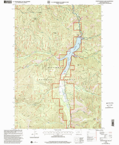 United States Geological Survey Painted Rocks Lake, MT (1998, 24000-Scale) digital map