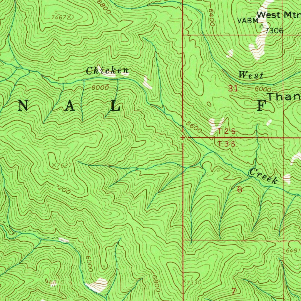 Painted Rocks Lake, MT-ID (1960, 62500-Scale) Map by United States ...