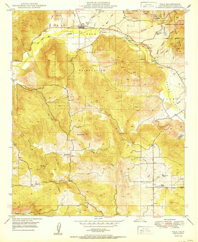 United States Geological Survey Pala, CA (1950, 24000-Scale) digital map