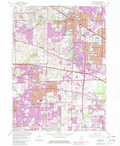 United States Geological Survey Palatine, IL (1961, 24000-Scale) digital map