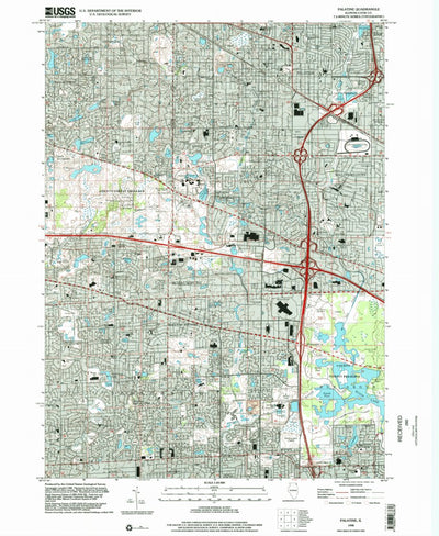 United States Geological Survey Palatine, IL (1998, 24000-Scale) digital map