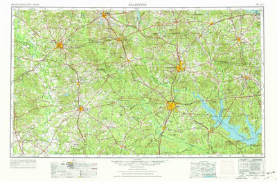 United States Geological Survey Palestine, TX-LA (1953, 250000-Scale) digital map