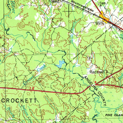 United States Geological Survey Palestine, TX-LA (1953, 250000-Scale) digital map