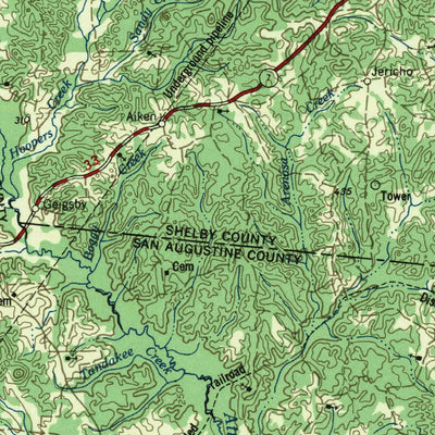 United States Geological Survey Palestine, TX-LA (1957, 250000-Scale) digital map