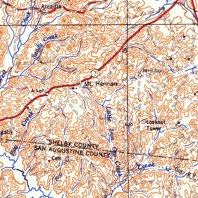 United States Geological Survey Palestine, TX-LA (1984, 250000-Scale) digital map