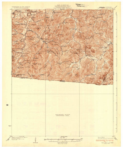 United States Geological Survey Pall Mall, TN-KY (1934, 62500-Scale) digital map