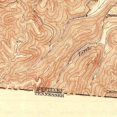 United States Geological Survey Pall Mall, TN-KY (1934, 62500-Scale) digital map