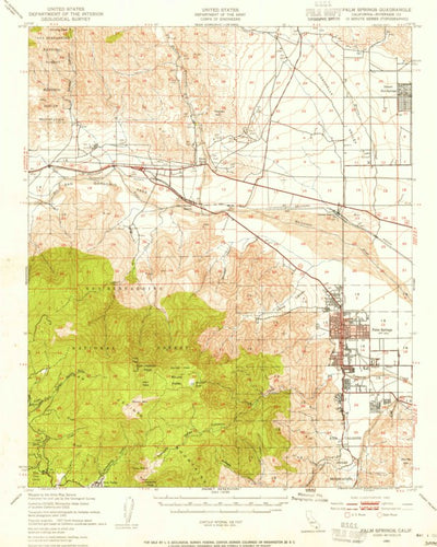 United States Geological Survey Palm Springs, CA (1940, 62500-Scale) digital map