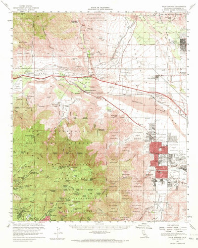 United States Geological Survey Palm Springs, CA (1957, 62500-Scale) digital map