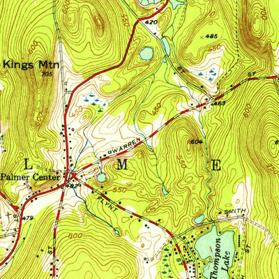 United States Geological Survey Palmer, MA (1954, 31680-Scale) digital map