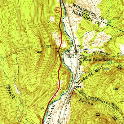 United States Geological Survey Palmer, MA (1954, 31680-Scale) digital map