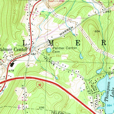 United States Geological Survey Palmer, MA (1969, 25000-Scale) digital map