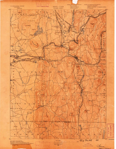 United States Geological Survey Palmer, MA-CT (1889, 62500-Scale) digital map
