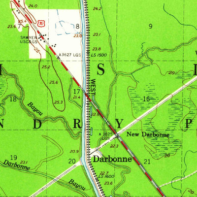 United States Geological Survey Palmetto, LA (1959, 62500-Scale) digital map