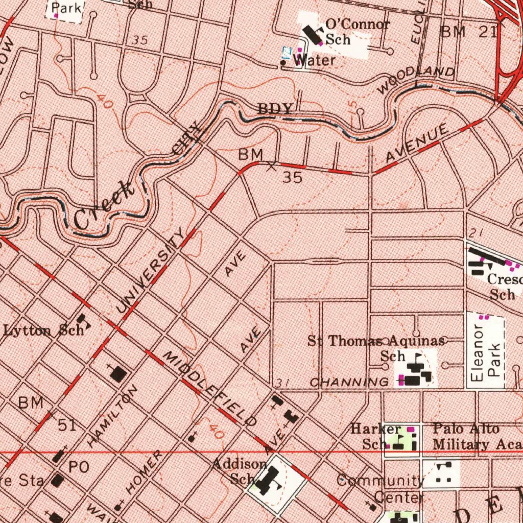 Palo Alto, CA (1961, 24000-Scale) Map by United States Geological ...