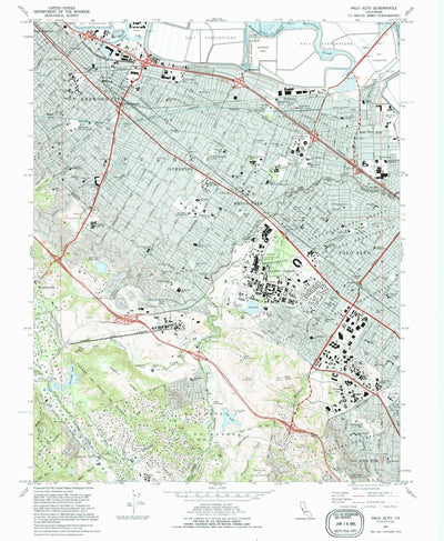 United States Geological Survey Palo Alto, CA (1991, 24000-Scale) digital map