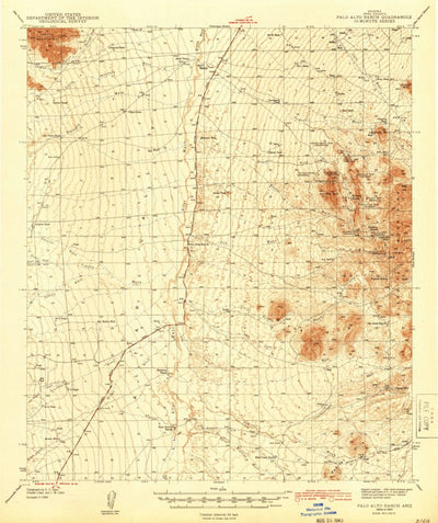 United States Geological Survey Palo Alto Ranch, AZ (1943, 62500-Scale) digital map