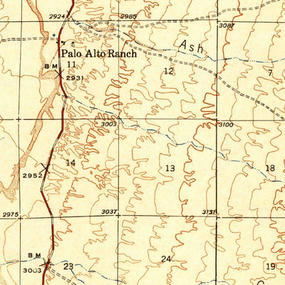 United States Geological Survey Palo Alto Ranch, AZ (1943, 62500-Scale) digital map