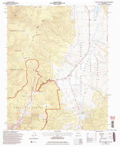 United States Geological Survey Palo Flechado Pass, NM (1995, 24000-Scale) digital map