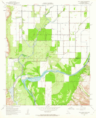 United States Geological Survey Palo Verde, CA-AZ (1952, 24000-Scale) digital map