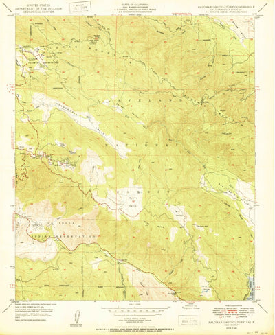 United States Geological Survey Palomar Observatory, CA (1950, 24000-Scale) digital map