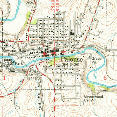 United States Geological Survey Palouse, WA-ID (1964, 24000-Scale) digital map