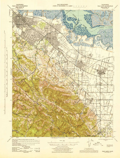United States Geological Survey Palto Alto, CA (1943, 62500-Scale) digital map