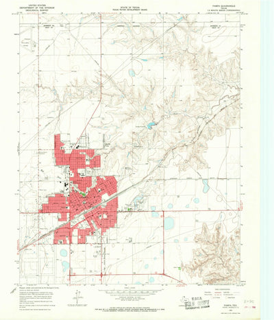 United States Geological Survey Pampa, TX (1963, 24000-Scale) digital map