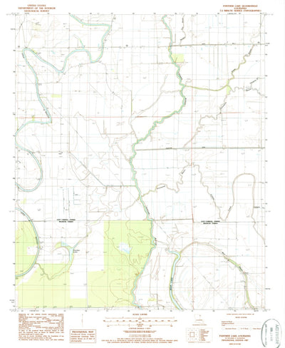 United States Geological Survey Panther Lake, LA (1987, 24000-Scale) digital map