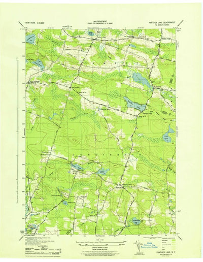 United States Geological Survey Panther Lake, NY (1943, 31680-Scale) digital map