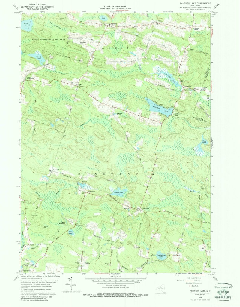 Panther Lake, NY (1959, 24000-Scale) Map by United States Geological ...