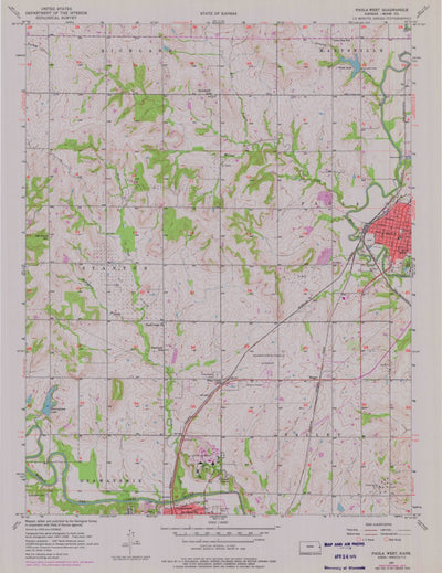 United States Geological Survey Paola West, KS (1957, 24000-Scale) digital map