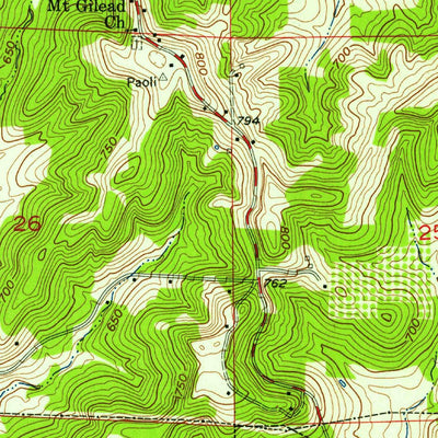 United States Geological Survey Paoli, IN (1957, 24000-Scale) digital map