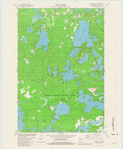 United States Geological Survey Papoose Lake, WI (1981, 24000-Scale) digital map
