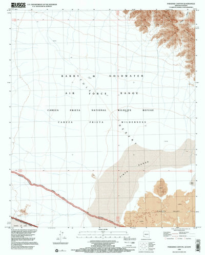 United States Geological Survey Paradise Canyon, AZ (1996, 24000-Scale) digital map