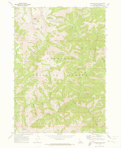 United States Geological Survey Paradise Peak, ID (1970, 24000-Scale) digital map